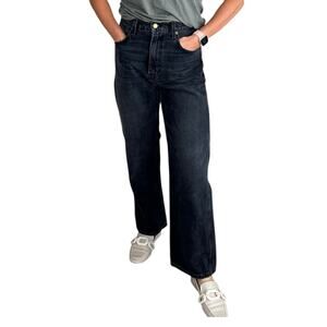 B SIDES Washed Black High Rise Straight Leg Denim Jeans Women's Size 27 Gray